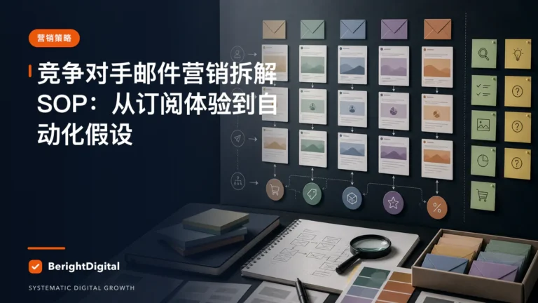 竞争对手邮件营销拆解 SOP：从订阅体验到自动化假设封面图，展示邮件营销、自动化与外联工作流程